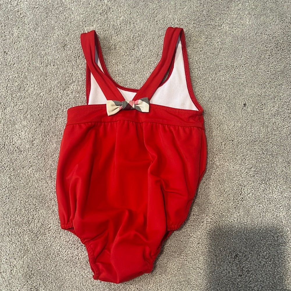 Red Burberry Bathing suit Swimsuit 9m